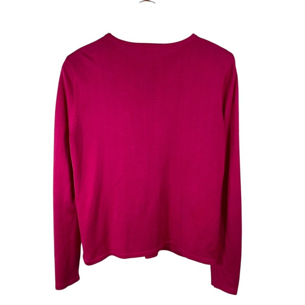 Talbots 100% Silk Pink Button Front Cardigan Lightweight Size 8 - Picture 3 of 12